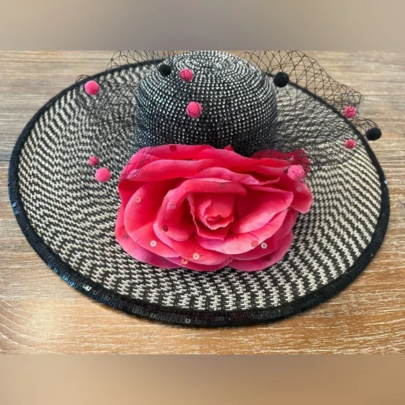 NWOT WHITTALL & SHON JEWELED DERBY/CHURCH STATEMENT HAT, OSFA display picture 3